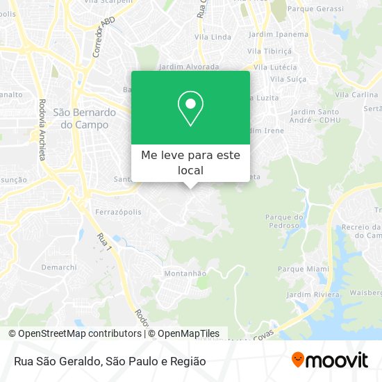 Rua São Geraldo mapa