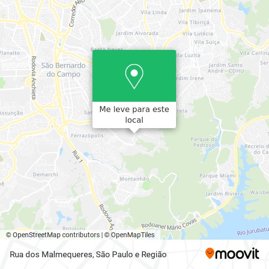 Rua dos Malmequeres mapa