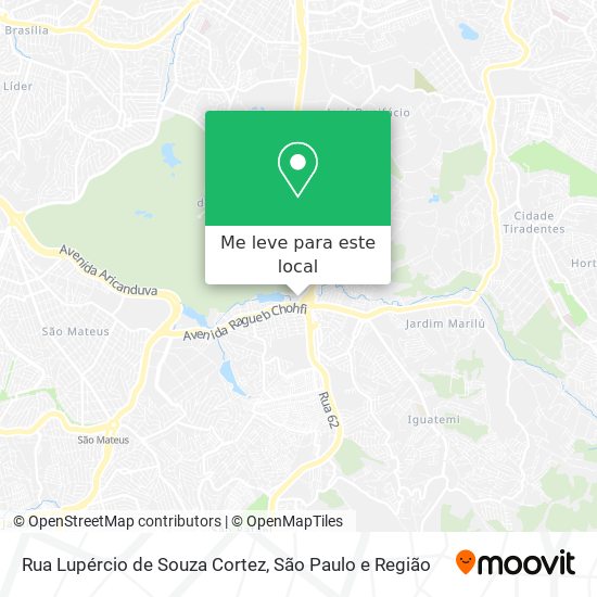 Rua Lupércio de Souza Cortez mapa