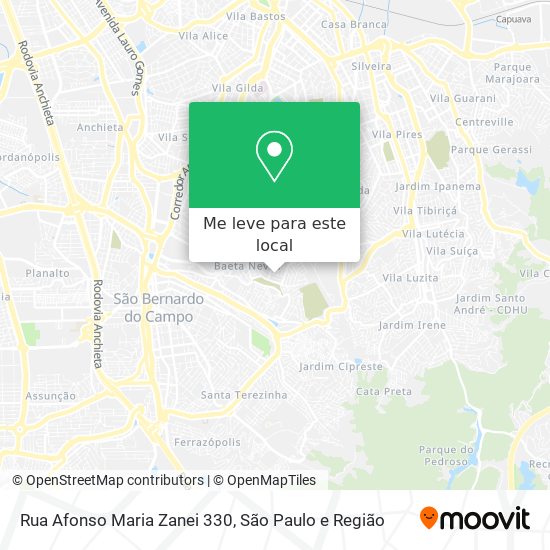 Rua Afonso Maria Zanei 330 mapa