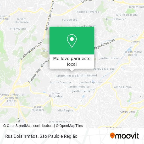 Rua Dois Irmãos mapa