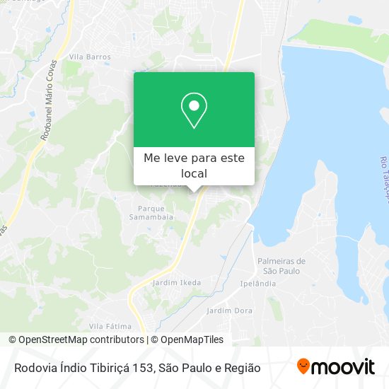 Rodovia Índio Tibiriçá 153 mapa