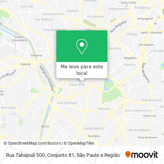 Rua Tabapuã 500, Conjunto 81 mapa