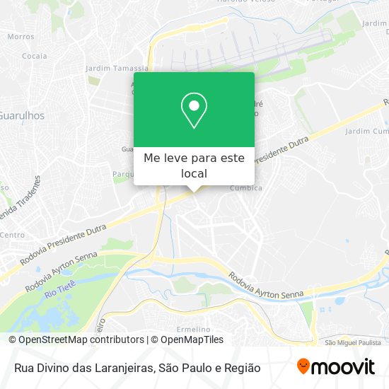 Rua Divino das Laranjeiras mapa