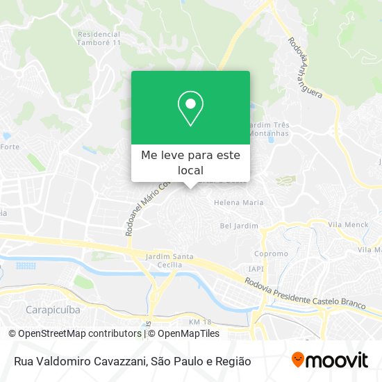 Rua Valdomiro Cavazzani mapa