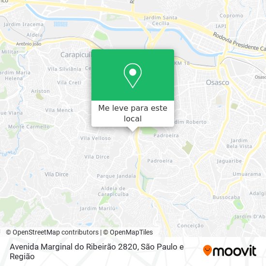 Avenida Marginal do Ribeirão 2820 mapa
