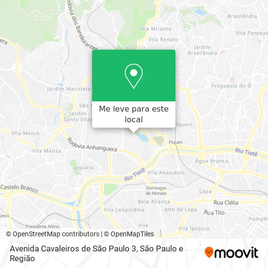 Avenida Cavaleiros de São Paulo 3 mapa