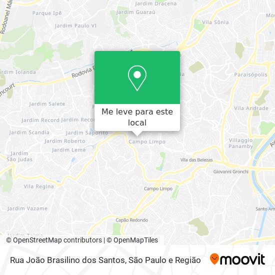 Rua João Brasilino dos Santos mapa