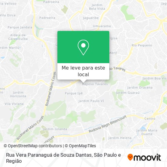 Rua Vera Paranaguá de Souza Dantas mapa