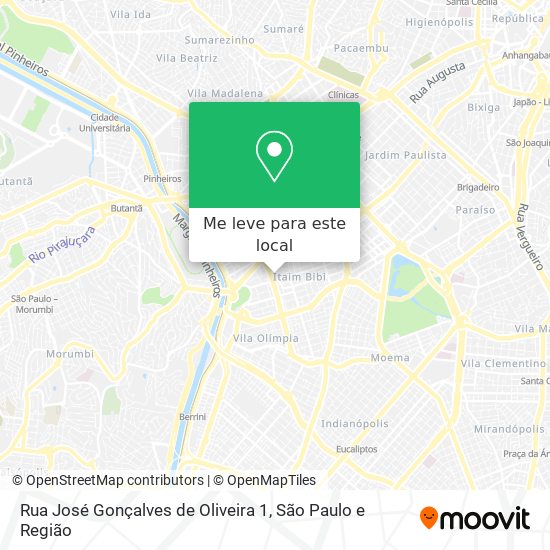 Rua José Gonçalves de Oliveira 1 mapa