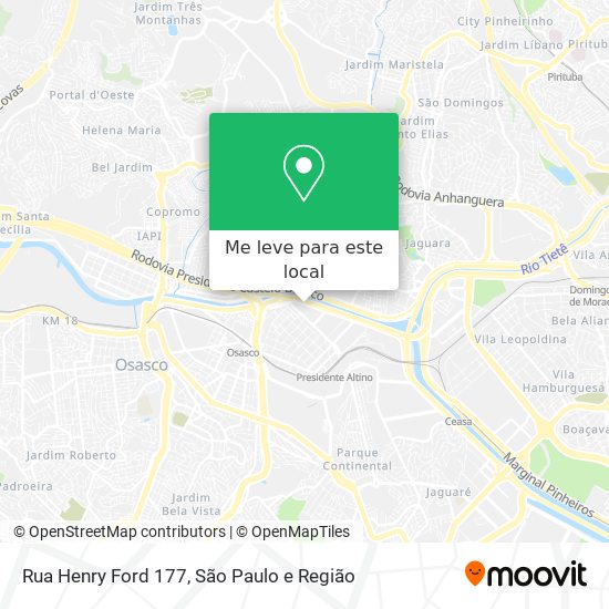 Rua Henry Ford 177 mapa