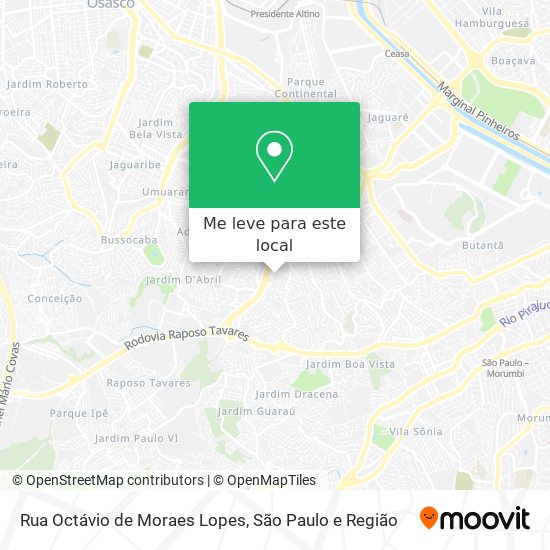 Rua Octávio de Moraes Lopes mapa