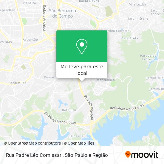 Rua Padre Léo Comissari mapa