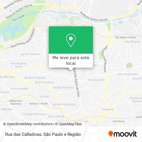 Rua das Calladivas mapa