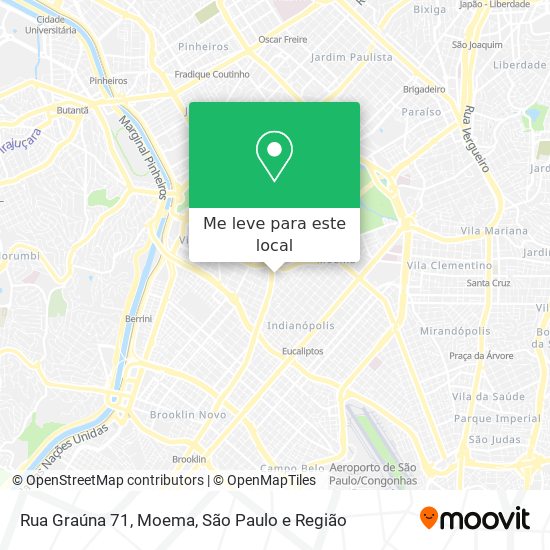 Rua Graúna 71, Moema mapa