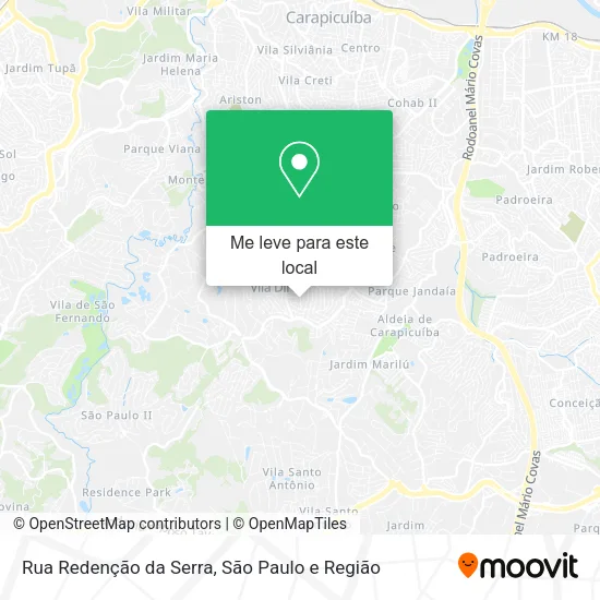 Rua Redenção da Serra mapa