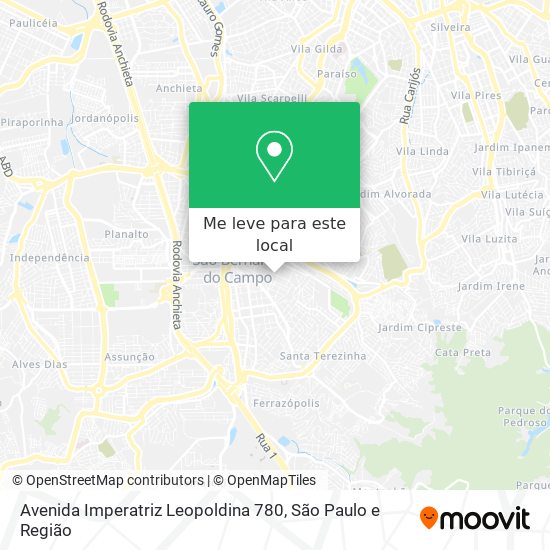 Avenida Imperatriz Leopoldina 780 mapa