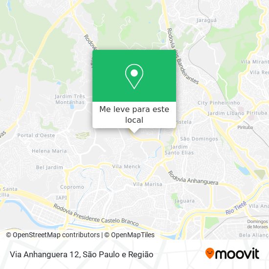 Via Anhanguera 12 mapa