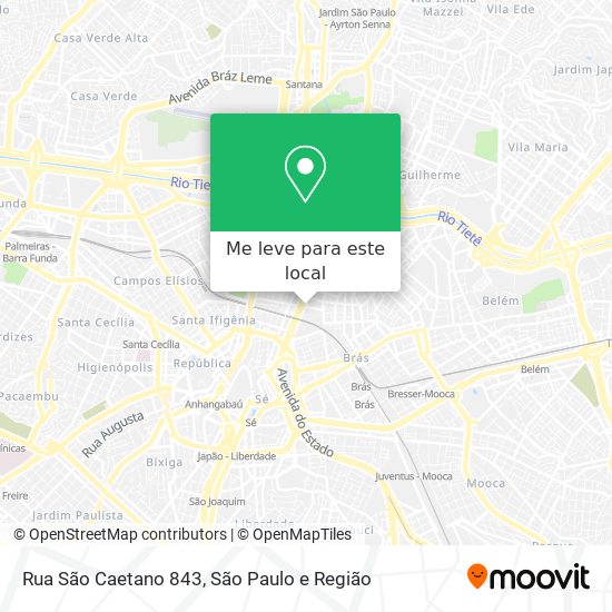 Rua São Caetano 843 mapa