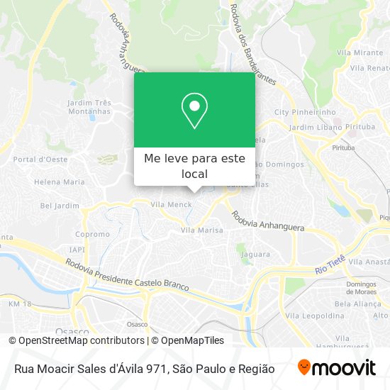 Rua Moacir Sales d'Ávila 971 mapa