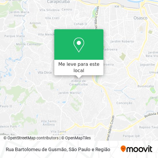 Rua Bartolomeu de Gusmão mapa