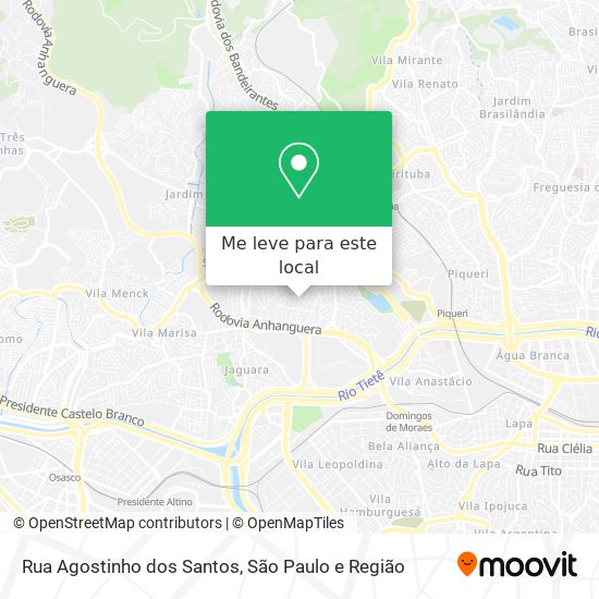 Rua Agostinho dos Santos mapa