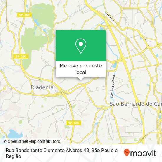 Rua Bandeirante Clemente Álvares 48 mapa