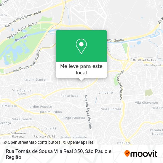 Rua Tomás de Sousa Vila Real 350 mapa