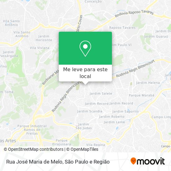 Rua José Maria de Melo mapa