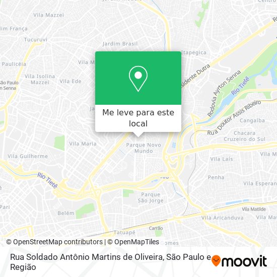 Rua Soldado Antônio Martins de Oliveira mapa