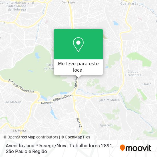 Avenida Jacu Pêssego / Nova Trabalhadores 2891 mapa