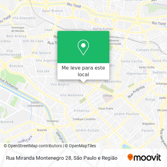 Rua Miranda Montenegro 28 mapa