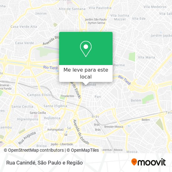 Rua Canindé mapa