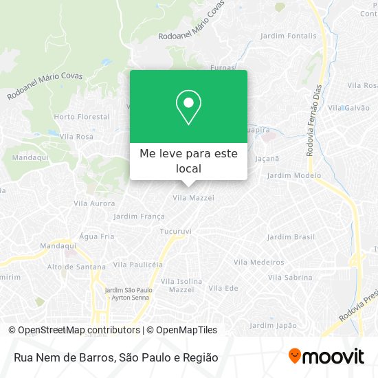 Rua Nem de Barros mapa