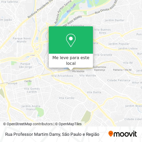 Rua Professor Martim Damy mapa