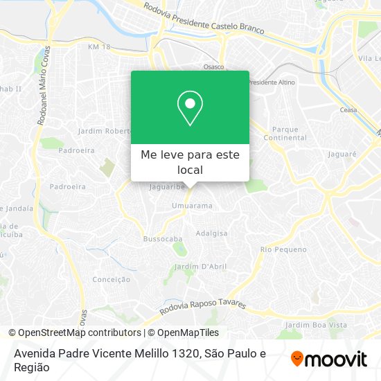 Avenida Padre Vicente Melillo 1320 mapa