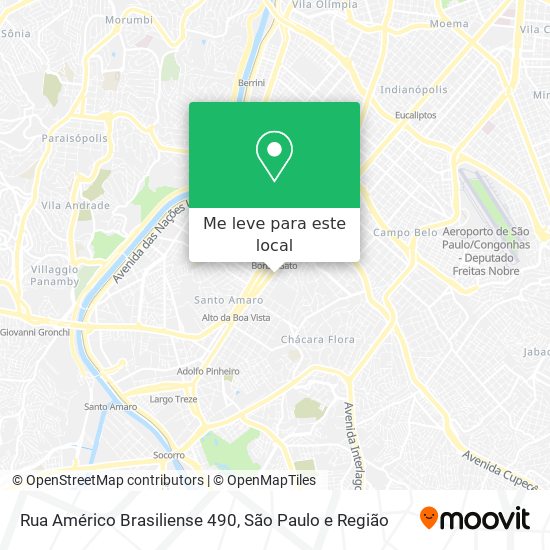 Rua Américo Brasiliense 490 mapa