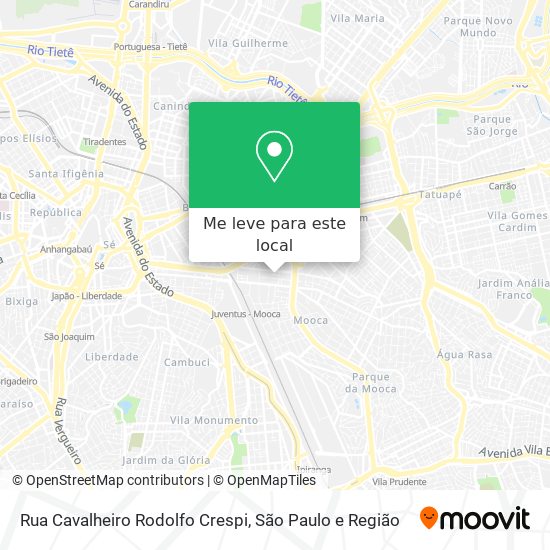 Rua Cavalheiro Rodolfo Crespi mapa