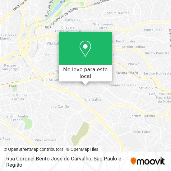 Rua Coronel Bento José de Carvalho mapa