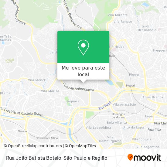 Rua João Batista Botelo mapa