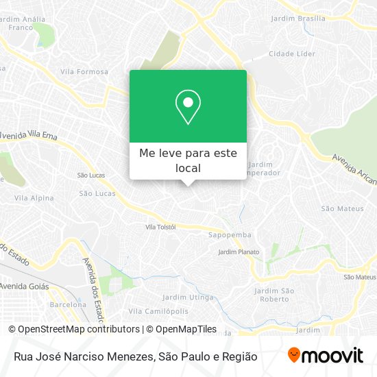 Rua José Narciso Menezes mapa