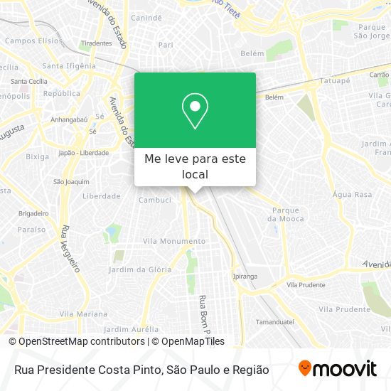 Rua Presidente Costa Pinto mapa