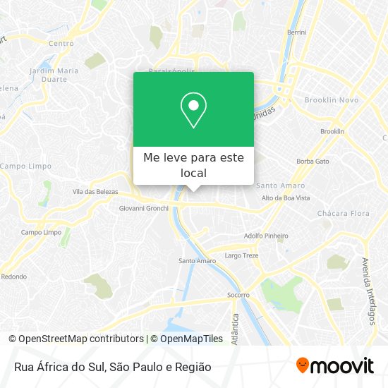 Rua África do Sul mapa