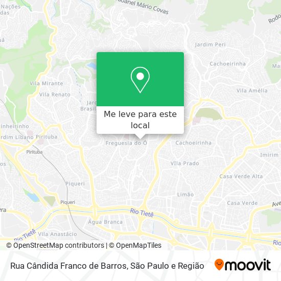 Rua Cândida Franco de Barros mapa