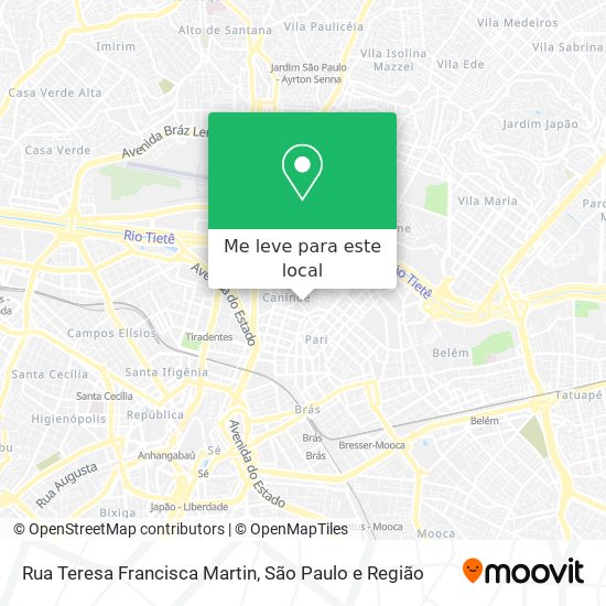 Rua Teresa Francisca Martin mapa