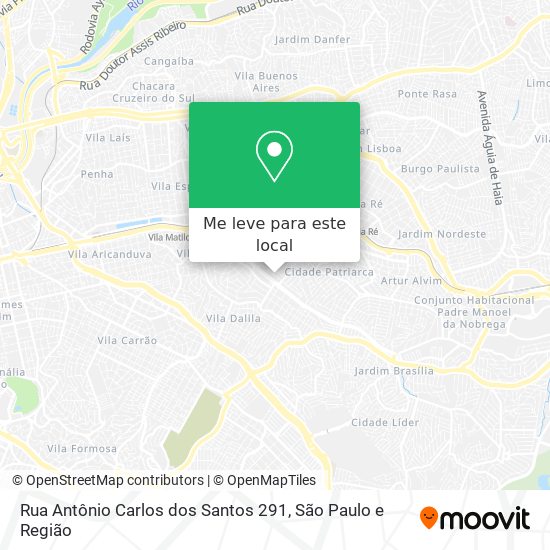 Rua Antônio Carlos dos Santos 291 mapa