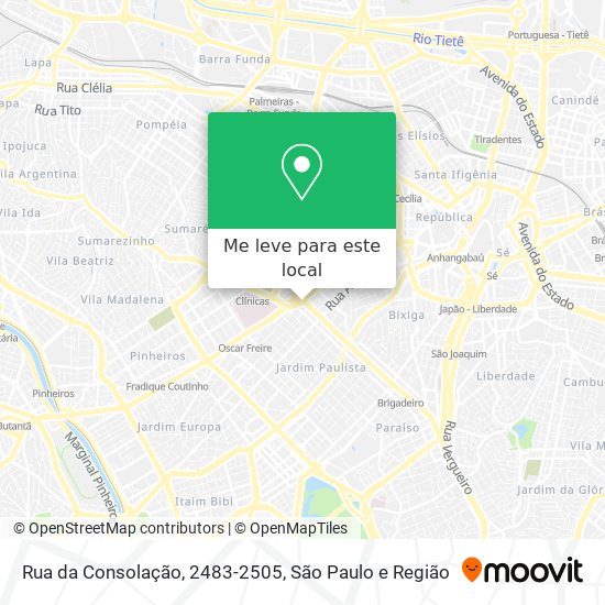 Rua da Consolação, 2483-2505 mapa