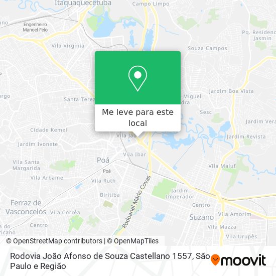 Rodovia João Afonso de Souza Castellano 1557 mapa