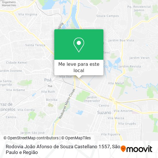 Rodovia João Afonso de Souza Castellano 1557 mapa