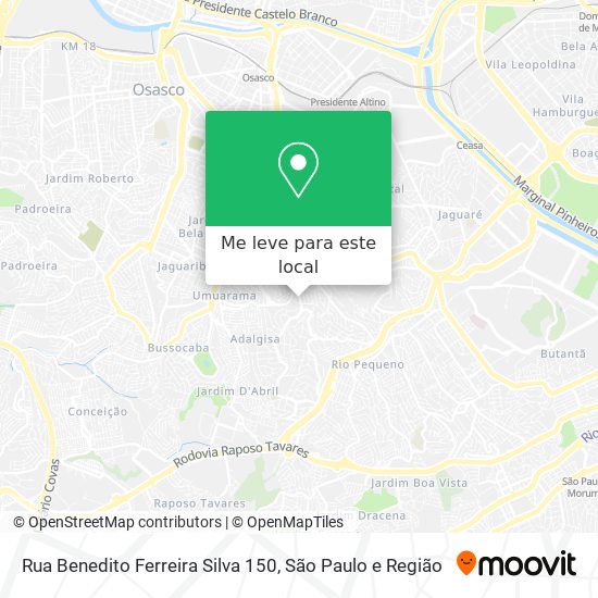 Rua Benedito Ferreira Silva 150 mapa